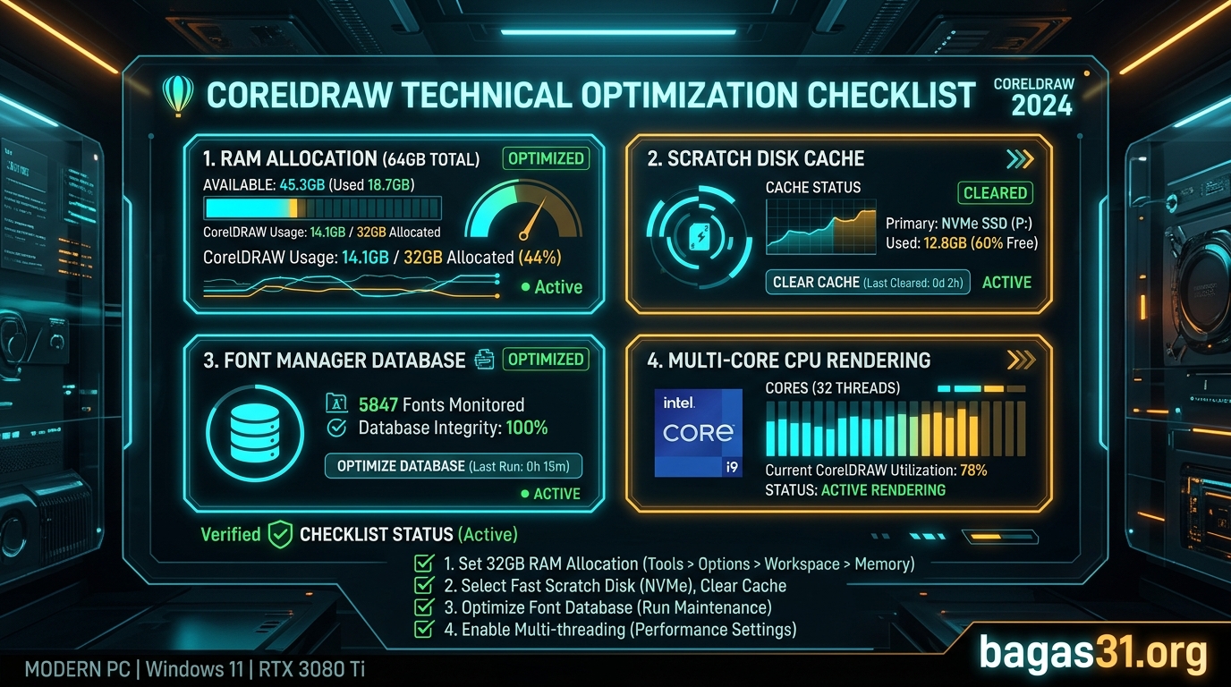 Checklist Optimasi Teknis CorelDRAW Modern PC bagas31